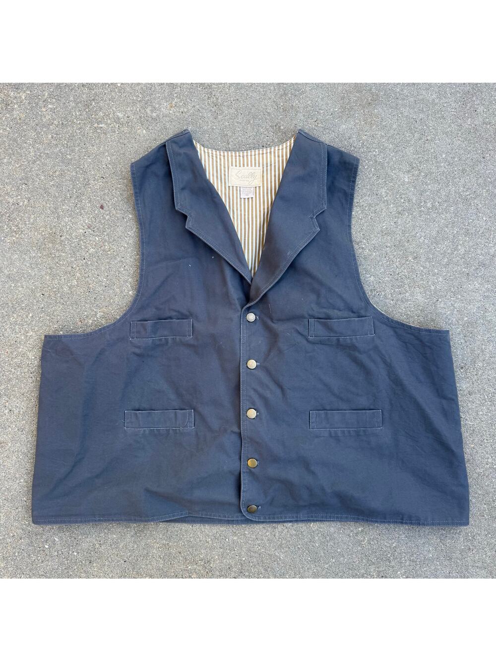 Scully Rowan Western Range Wear Canvas Gray Western Dress Vest RW041 4XL